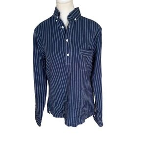 Taylor Stitch Indigo Stripe Popover Size 38 US small